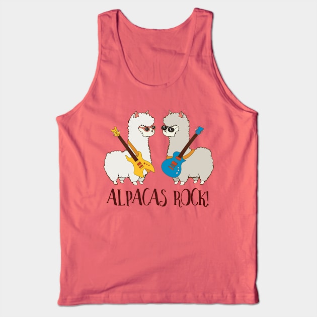 Alpacas Rock! Cute Funny Alpaca Love Tank Top by Dreamy Panda Designs